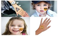 120 Tattoos Washable Kids Party Emojis - 20 Cards