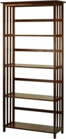 B7607  Casual Home Mission Bookcase 5-Shelf, Walnu