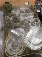 Clear glassware--custard cups, glasses, etc.