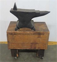 Blacksmith Anvil w/Hardy on Rolling Stand