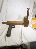 Wooden Masher, Rolling Pin, Etc