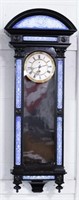 BLACK PAINTED & BLUE TILE WALL CLOCK