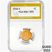 1920-S Wheat Cent PGA MS61 RED