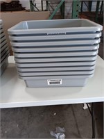 10 plastic totes  20 x 15 x 5