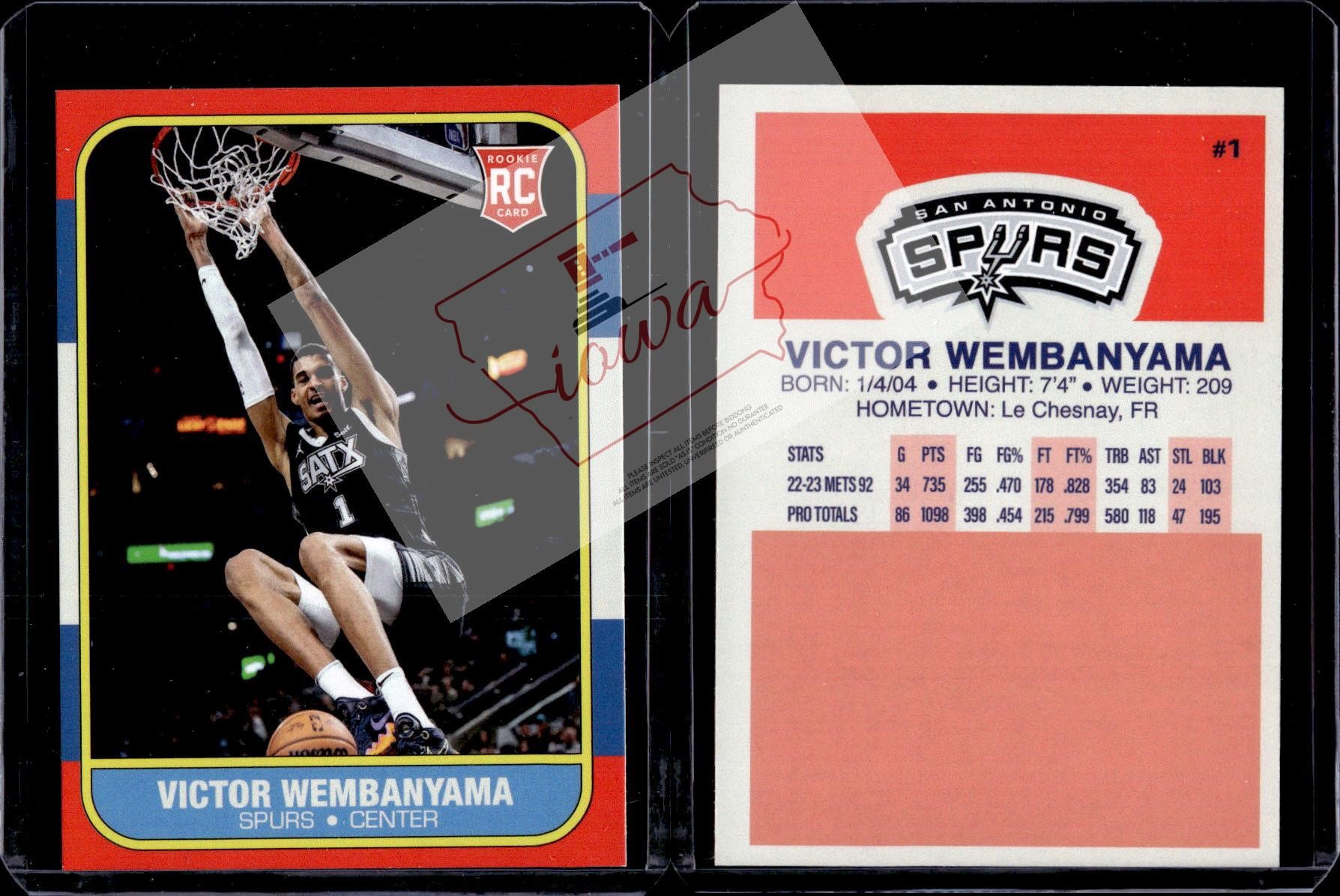 Victor Wembanyama 1986 Fleer style Spurs