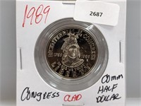 1989 Clad Congress Comm Half $1