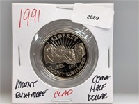 1991 Clad Mt Rushmore Comm Half $1