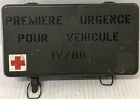 FRENCH MILITARY FIRST AID KIT METAL CASE