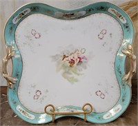 SW - VINTAGE HAND PAINTED PLATE W/ DISPLAY (K23)