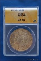 1921 Silver Morgan MS63 $1 Dollar Coin