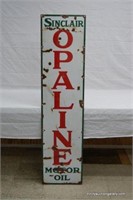 Vtg. Sinclair Opaline Porcelain Enamel Metal Sign