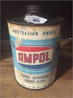 Ampol super hydraulic brake fluid quart tin