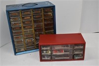Two Storage Organizers with Hardware Contents