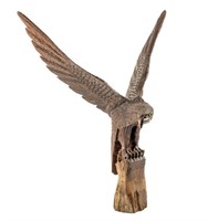 Large Vintage Carved Wood Eagle