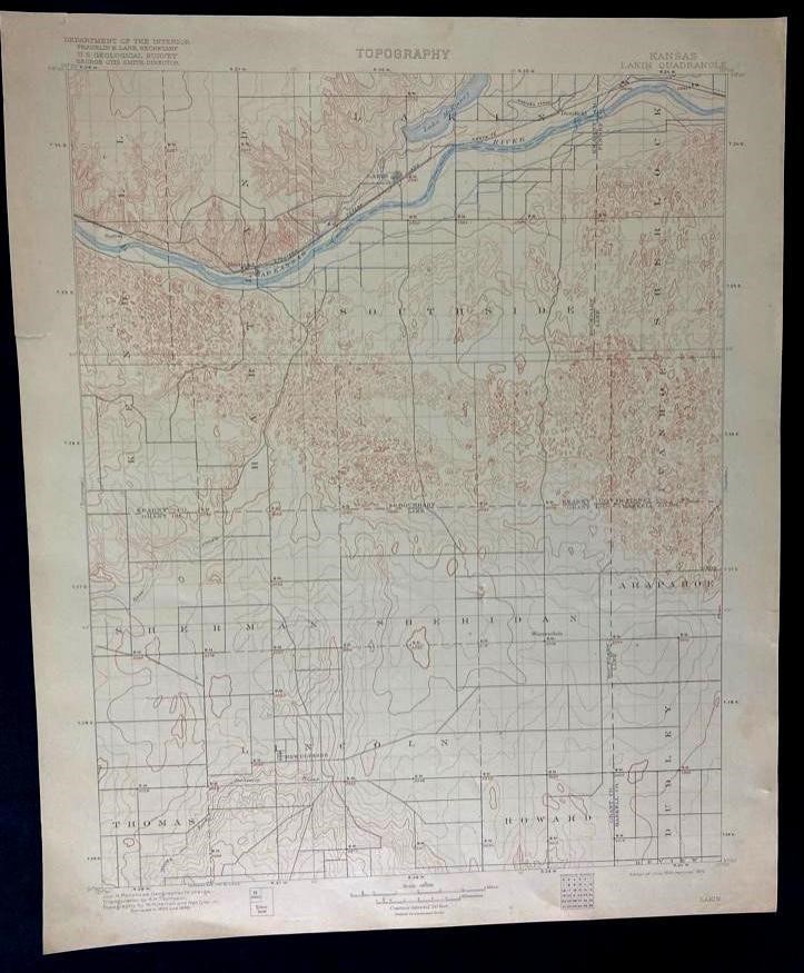 1915 USGS Topographic Map of Kansas