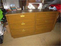 Long 6 Drawer Wood Dresser