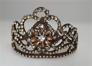 Antique Rhinestone Copper Wedding Crown