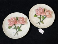 2 Capodimonte, Made in Italy, Porcelain Pink Rose