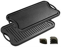 Cast Iron Griddle (20" by 10"), Reversible,