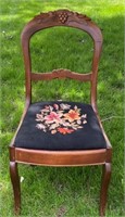 Tapestry Seat Mahogany Chair