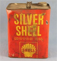 Vintage Silver Shell 2 Gallon Oil Can