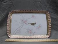 Decorative Bird Tray W/Gold Detail