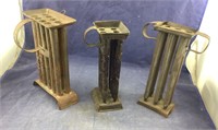 3 Antique Candle Molds For 6, 8 & 10 Candles.