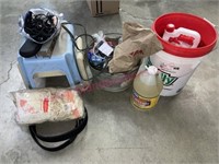 Garage items-step stools-galvanized bucket