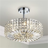 Shrine Modern Crystal Semi Flush Mount