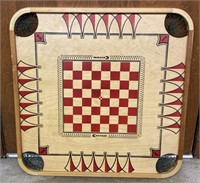 Vintage Carrom Game Board with playing pieces