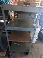 METAL WORK CART ON CASTERS