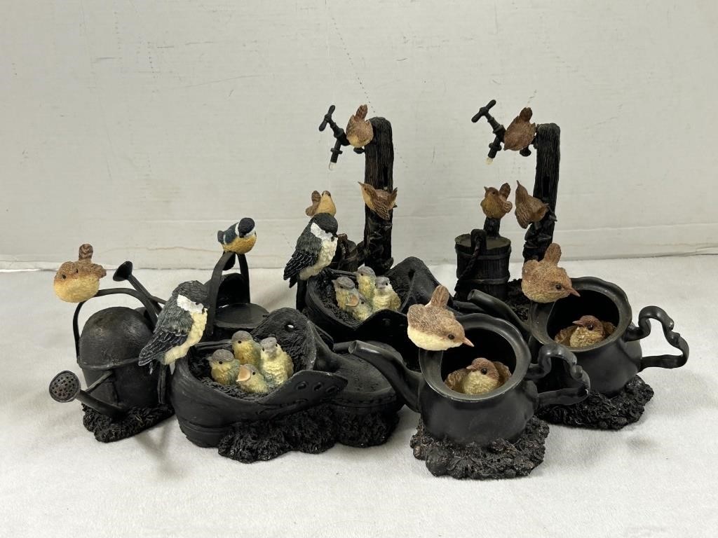 8 Piece Garden Decor Set Of Birds