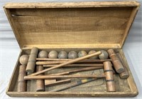 Antique Wood Croquet Set