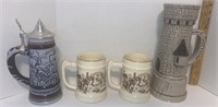 4 x Ceramic Mugs, Steins