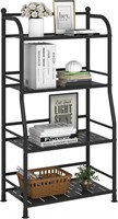 FKUO 4 Tier Metal Shelf Storage Shelves Living Roo