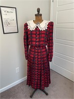 Vtg 1990's Melissa Harper Plaid Dress