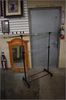 Adjustable, Expandable Rolling Clothes Rack. Like