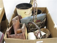 Group of assorted baskets and more