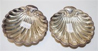 Two Edward VII sterling silver shell form dishes