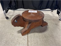 Vintage wooden turtle stool app 20" L