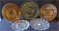 Vtg. Indiana Amber Glass Platters & More