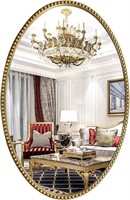 Oval Wall Mirror for Bathroom  26x39 Gold