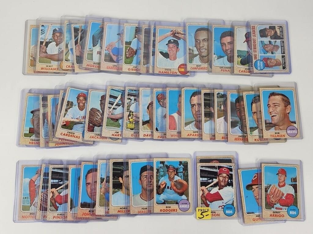 LARGE ASSORTMENT OF 1968 TOPPS BASEBALL CARDS