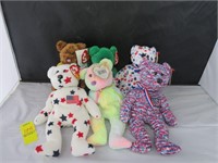 Six Beanie Babies