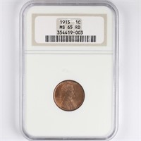 1915 Lincoln Cent NGC MS65 RD