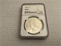 1922 Peace Dollar - NGC Slab Graded