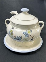 Soup Tureen Blue & White W/ Ladle