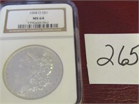 1904 O MORGAN SILVER DOLLAR MS64