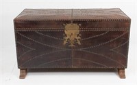 Leather and Brass Studded Trunk