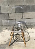 Clear Plastic MCM Style Modern Chair